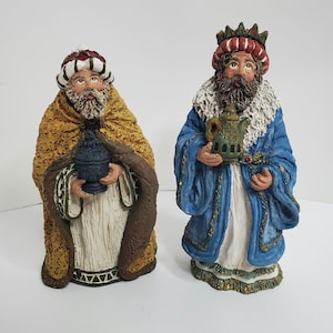 2 Vintage June McKenna Nativity Collection Wiseman Figurines Christmas