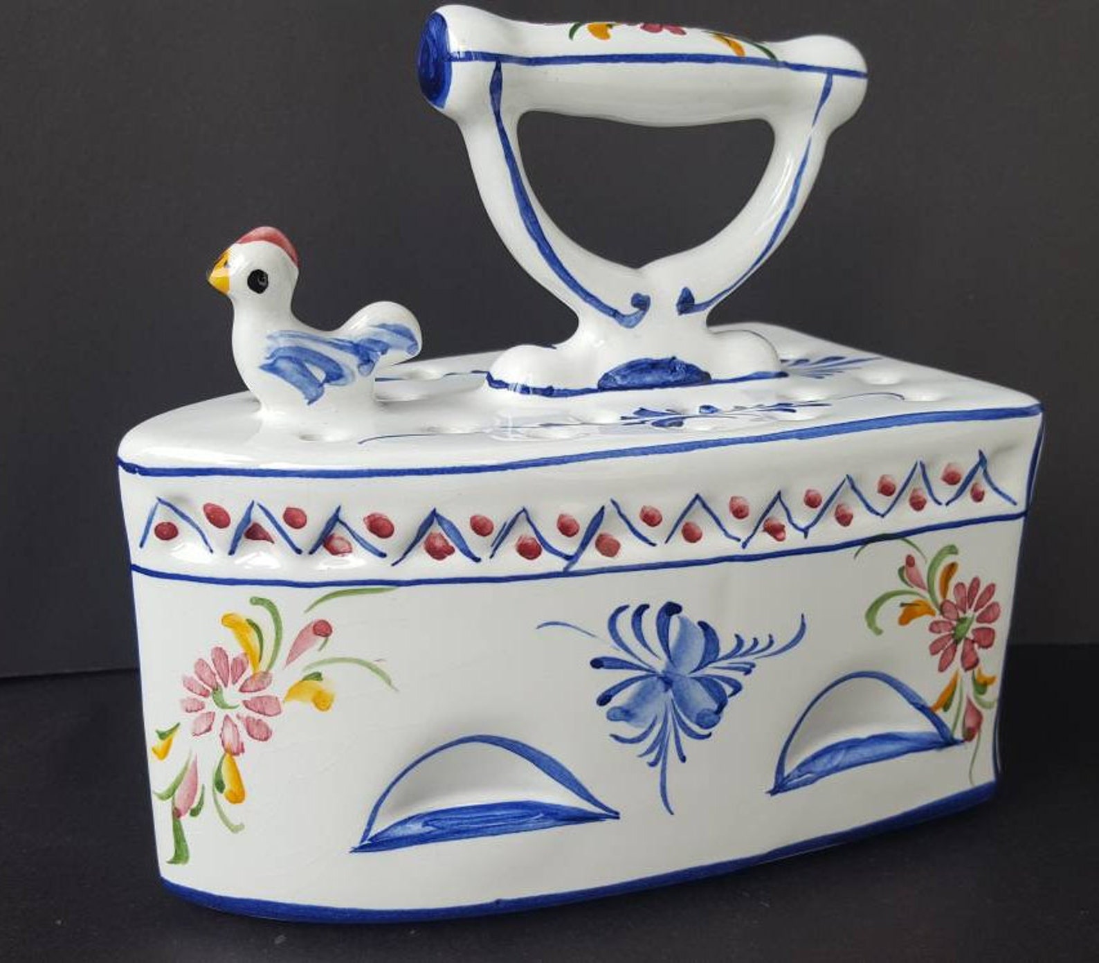 HandPainted Ceramic Iron Potpourri Holder Flower Frog RCCL Etsy