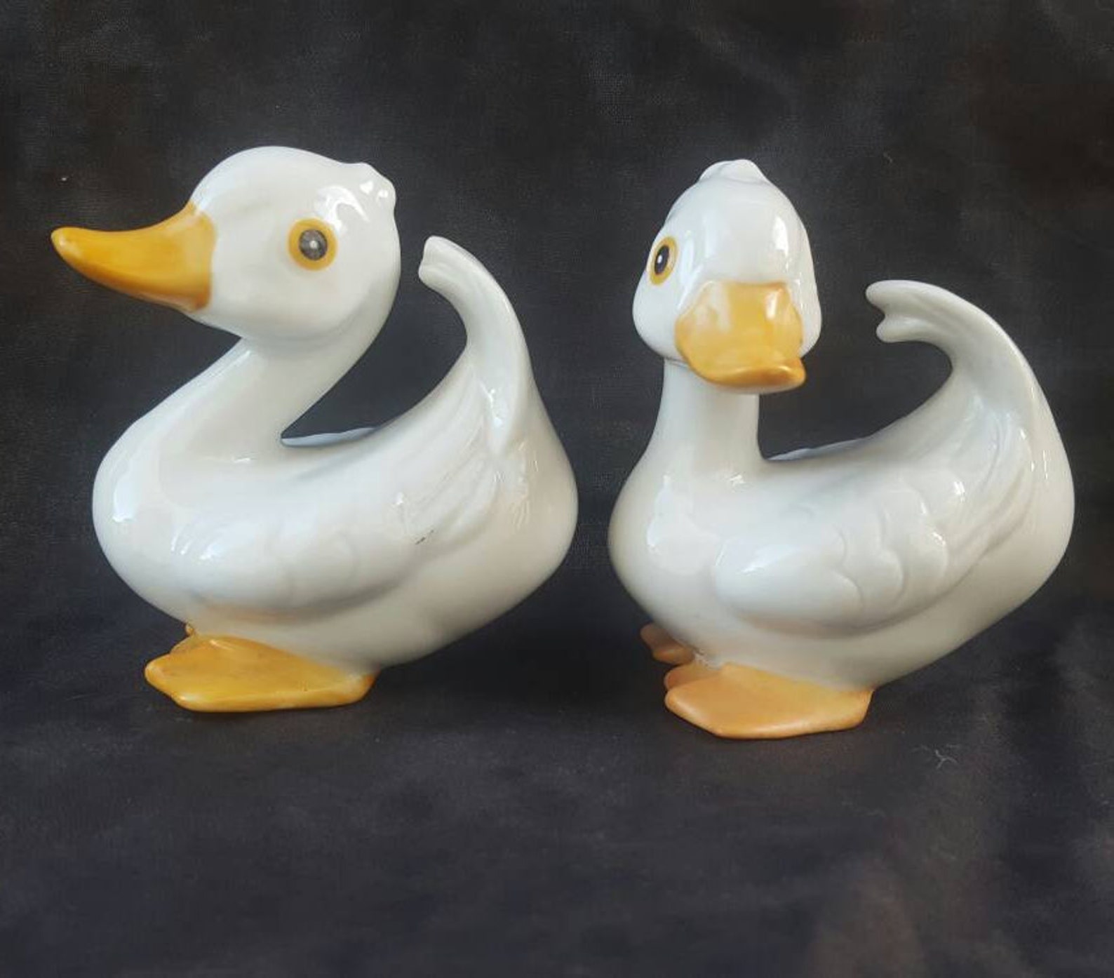 2Vtg Homco White Ceramic Ducks Ducklings Figurines Porcelain Etsy