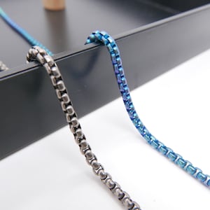 Naszyjnik z łańcuszkiem typu box cable z tytanu 3 mm