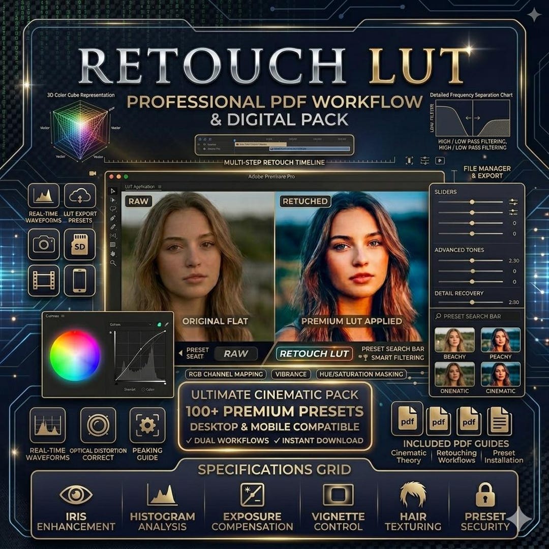 Retouch LUT Pack | Cinematic Color Grading Presets (PDF Download) - Etsy