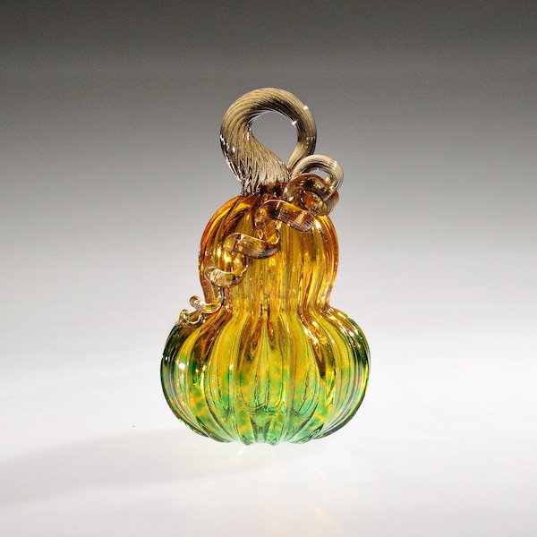 Natural two-tone Handblown Glass Gourd