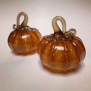 Classic Orange Handblown Glass Pumpkin