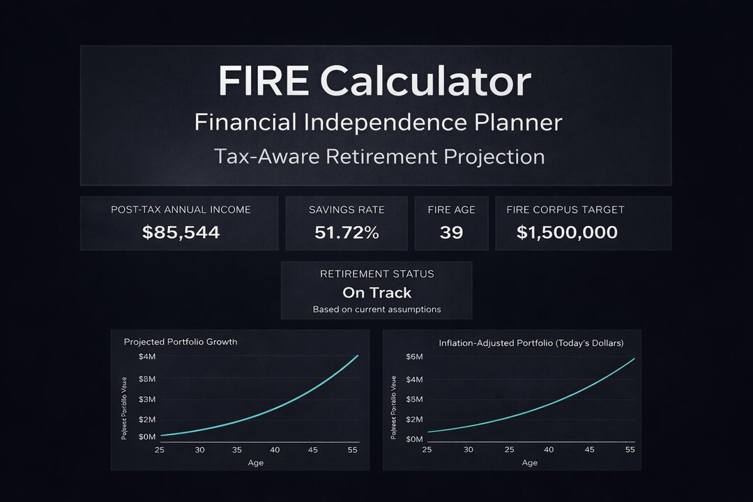 FIRE Calculator Spreadsheet | Financial Independence Planner ...