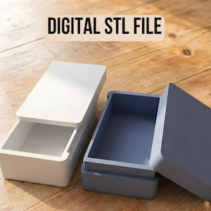 Archivo STL impreso en 3D + archivo 3mf | Caja organizadora compacta con tapa deslizante | Para tornillos, piezas pequeñas y accesorios