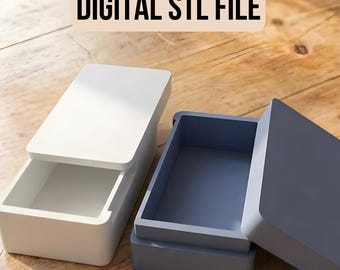 Plik STL drukowany w 3D + plik 3mf | Kompaktowe pudełko organizera z przesuwaną pokrywą | Na śruby, małe części i akcesoria