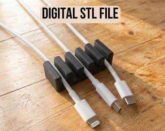 Fichier STL pour impression 3D + fichier 3MF | Support de câble – Organisateur de câbles imprimé en 3D