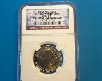 2007-D George Washington Presidential Dollar NGC Brilliant Uncirculated (014170)