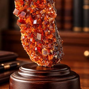 Cristales de vanadinita de Marruecos de Mibladen: ejemplar mineral de calidad de museo