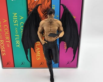 Winged Reader Figurine, Fantasy Shelf Decor, Dark Romance Gift, Book Lover