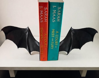 Sujetalibros con forma de alas de murciélago, sujetalibros góticos, decoración de fantasía oscura, regalo para amantes de los libros.