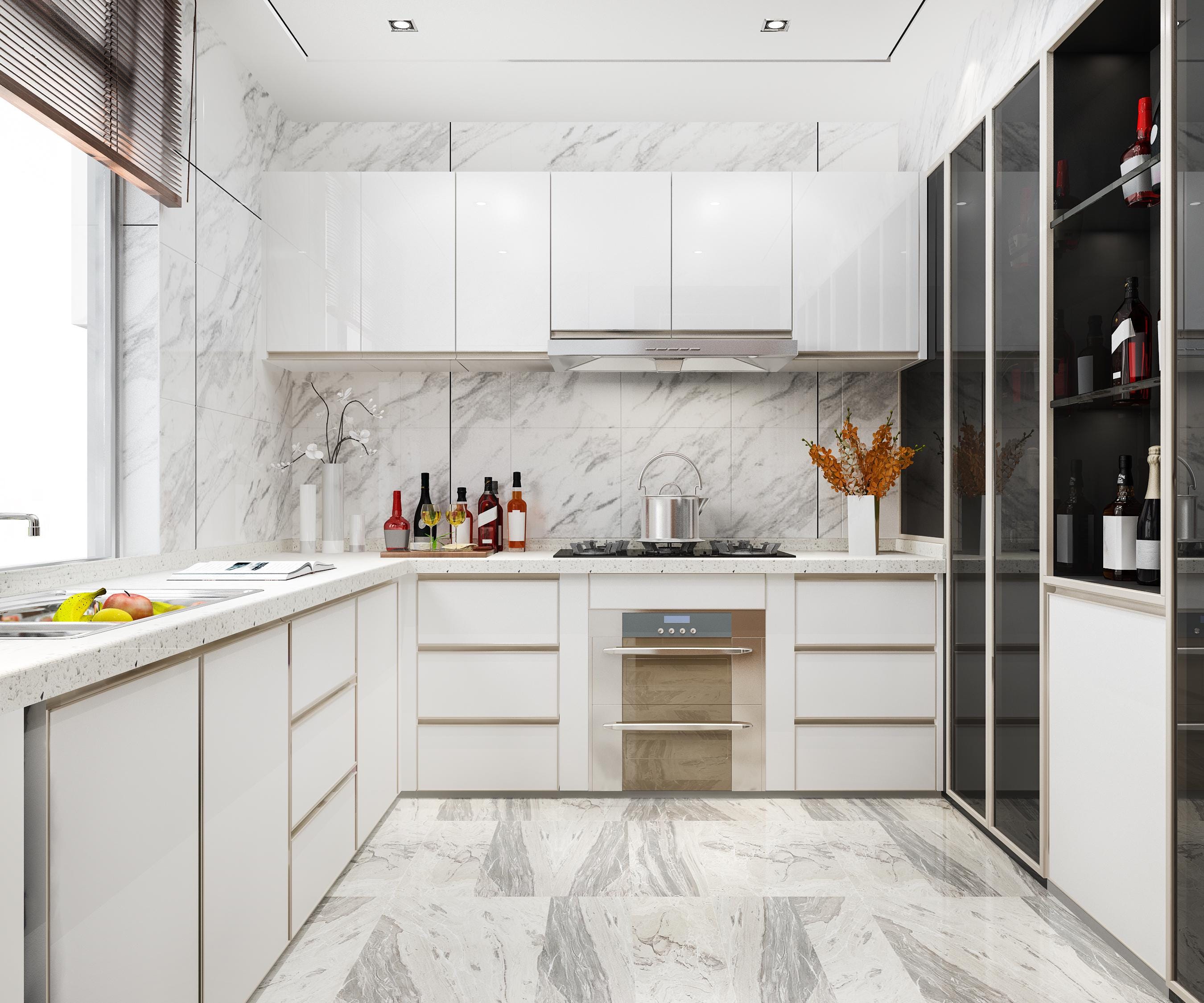 Custom Kitchen Interior Design | 3D Kitchen Rendering & Realistic ...