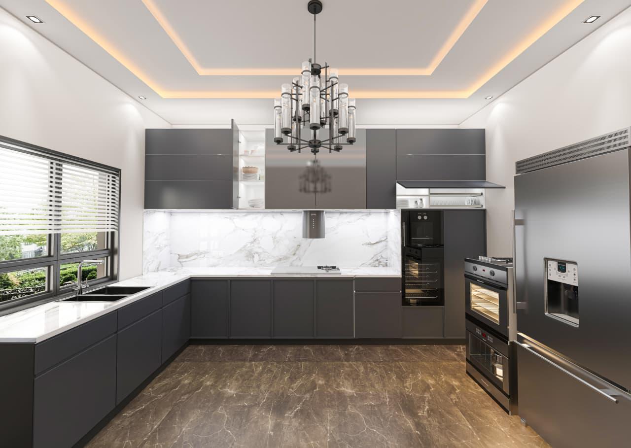 Custom Kitchen Interior Design | 3D Kitchen Rendering & Realistic ...