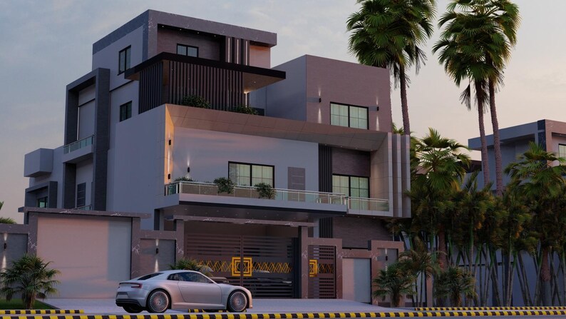 Custom 3D House Exterior Design | Modern Architectural Elevation ...