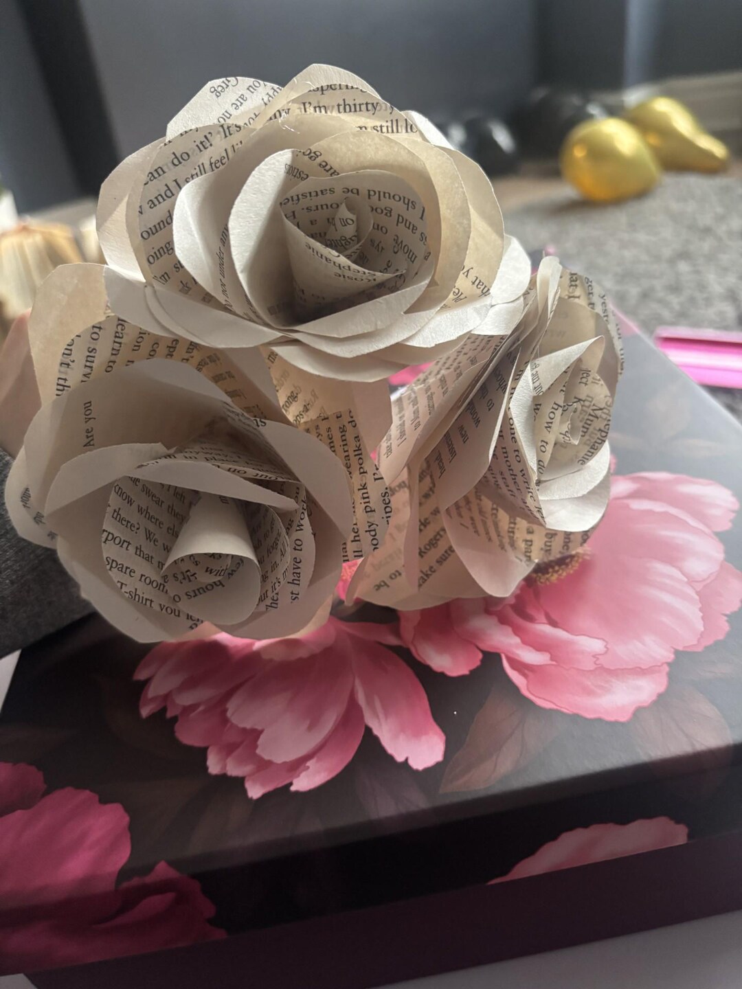 Handmade Book Page Roses (12 Rose Bouquet) – Literary Home Decor ...