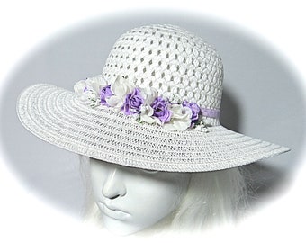 Big Girls Easter Bonnets Lavender Sun Hats Spring Hats GH-136