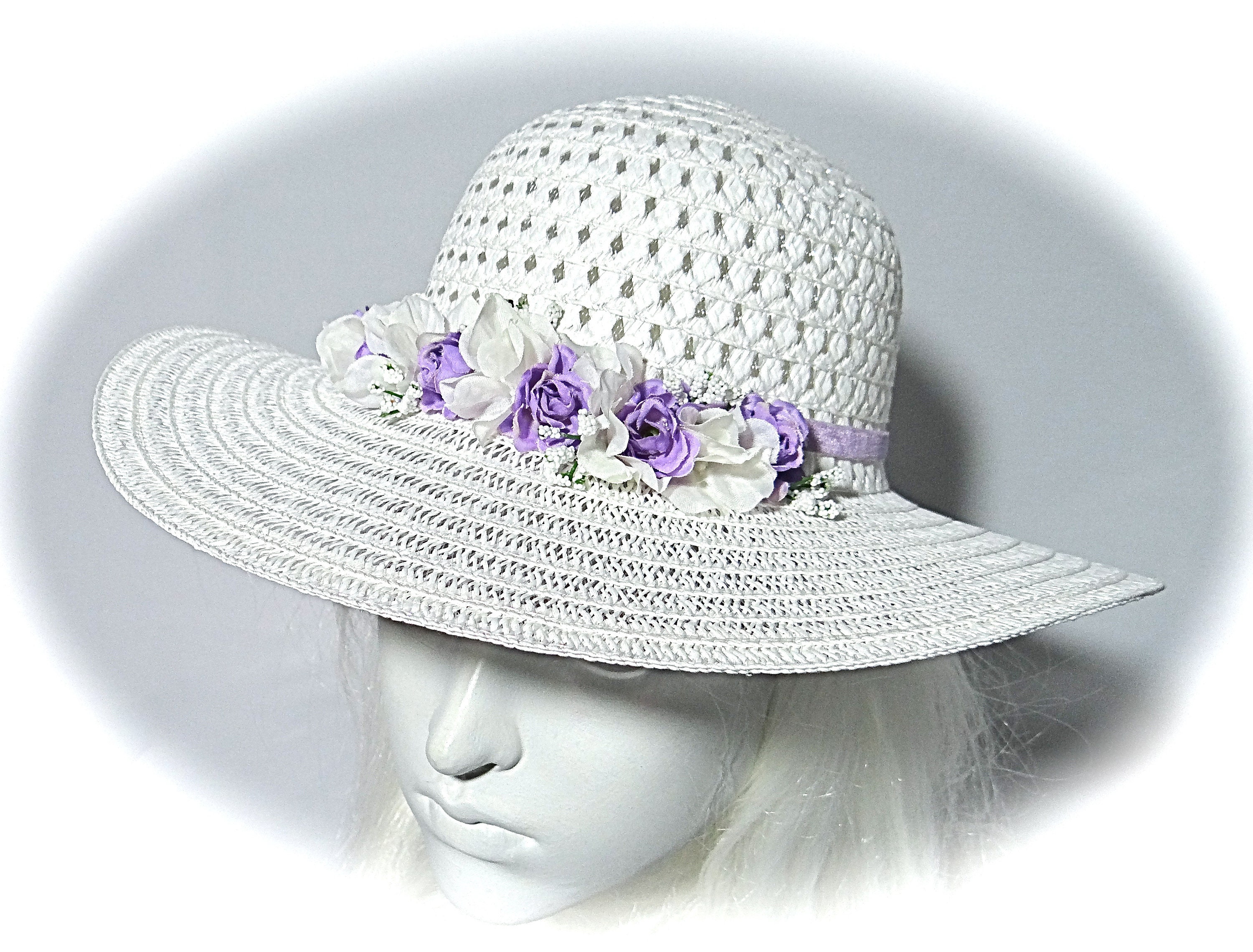Big Girls Easter Bonnets Lavender Sun Hats Spring Hats GH-136 - Etsy