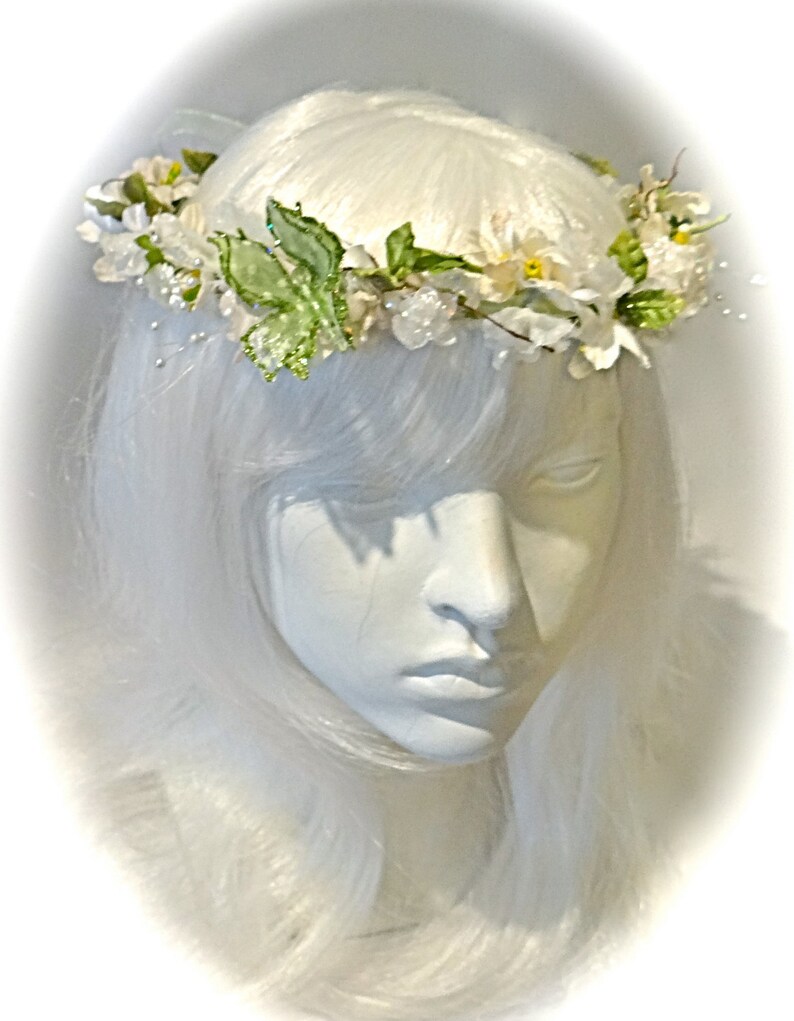 Flower Hair Crown Fairy Crown Bridal Crown Flower Girl Hairpiece