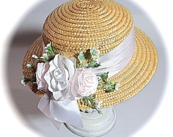 Little Girls Straw Boater Summer Hats GH-113