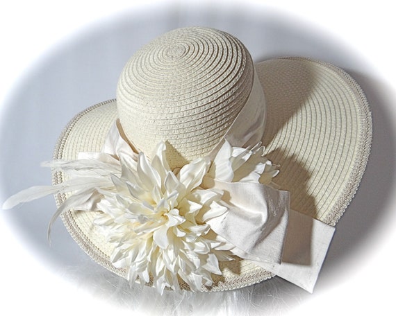 cream wedding hats