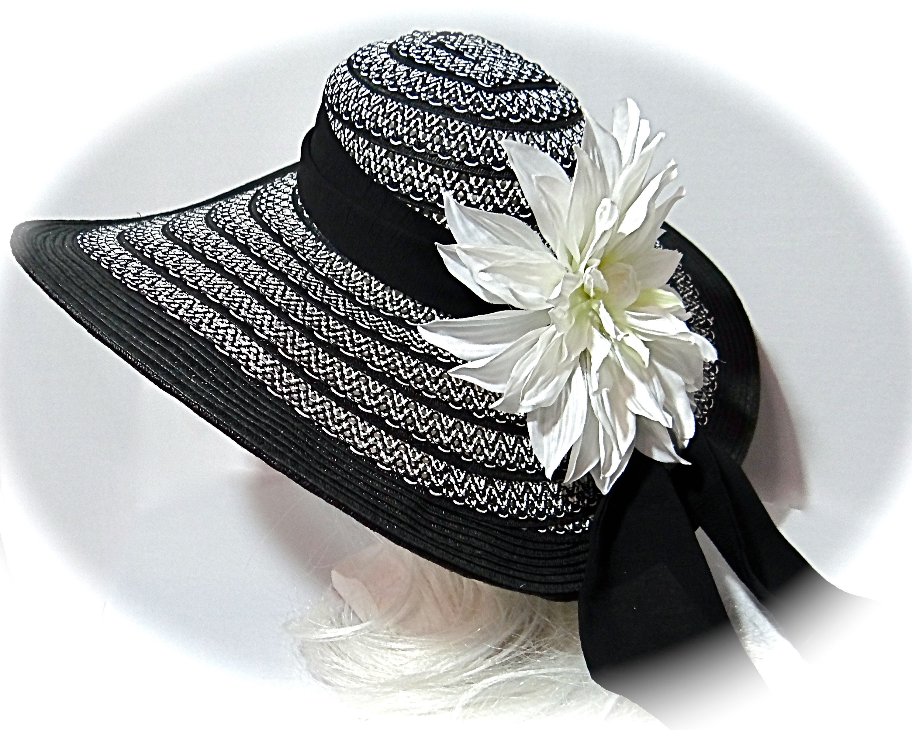 White Derby Womens Sun Hat Formal Hats 
