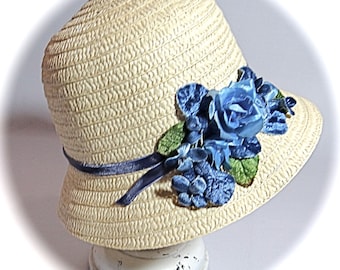 Big Girls Cloche Sun Hat Vintage Straw Hat GH-115