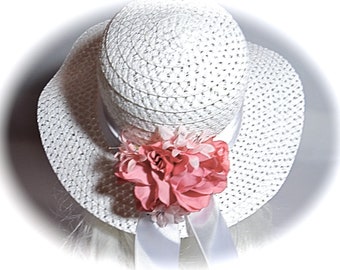 Big Girls Easter Hat Sun Hats Flower Girl Hat GH-111