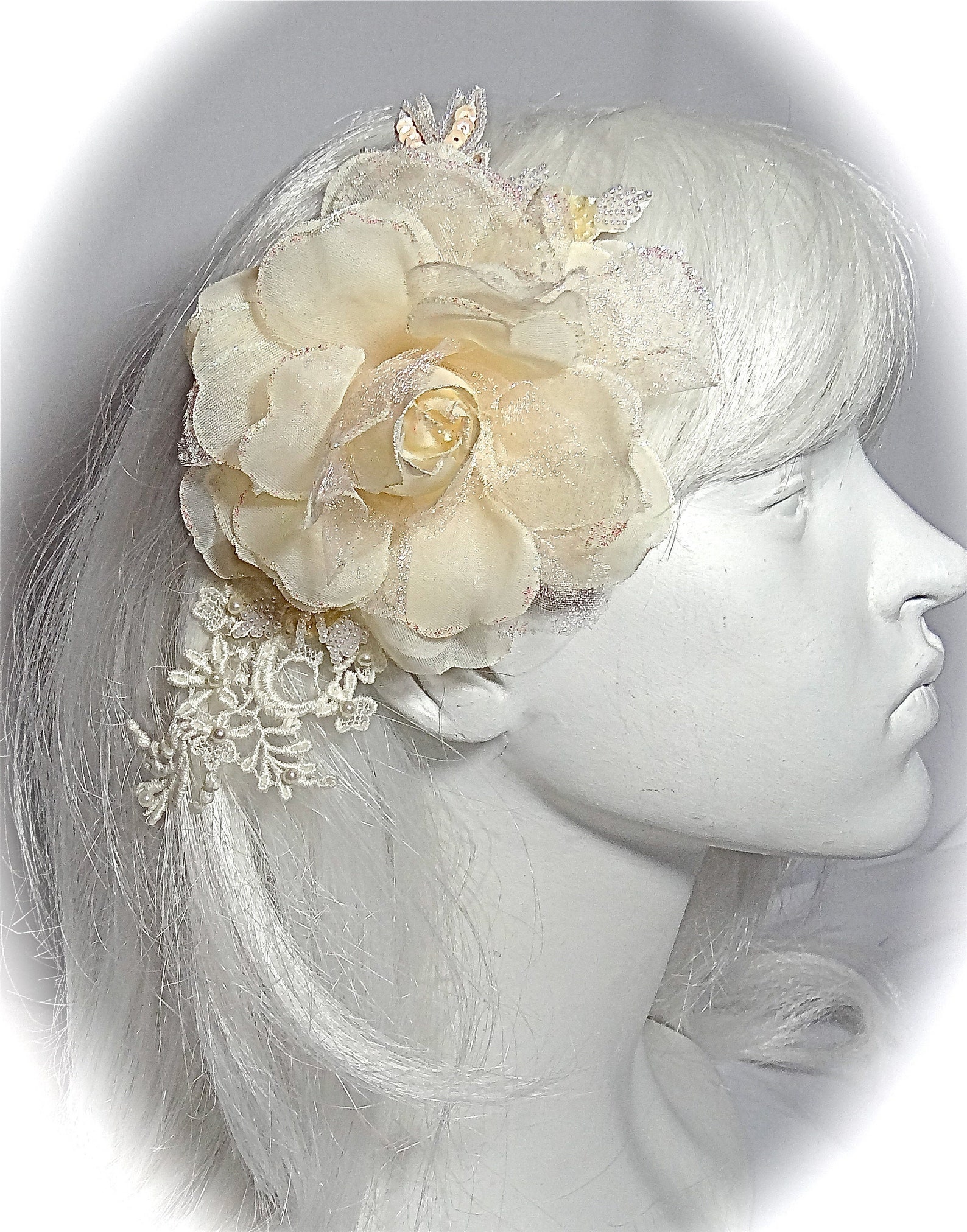 Lace Bridal Hairpiece Vintage Victorian Wedding Accessories Etsy