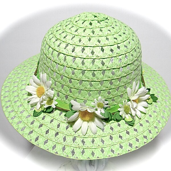 Little Girls Lime Easter Hat Tea Party Hats,Girls Sun Hats GH-104