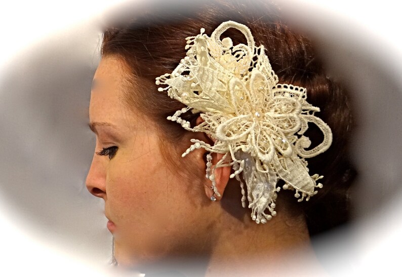 Lace Bridal Hairpiece Ivory Lace Wedding Accessories B114 Etsy