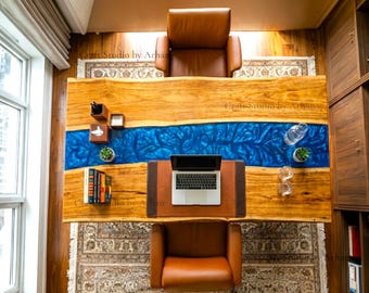 Luxury Epoxy Resin Office Desks | Executive Conference & Meeting Table