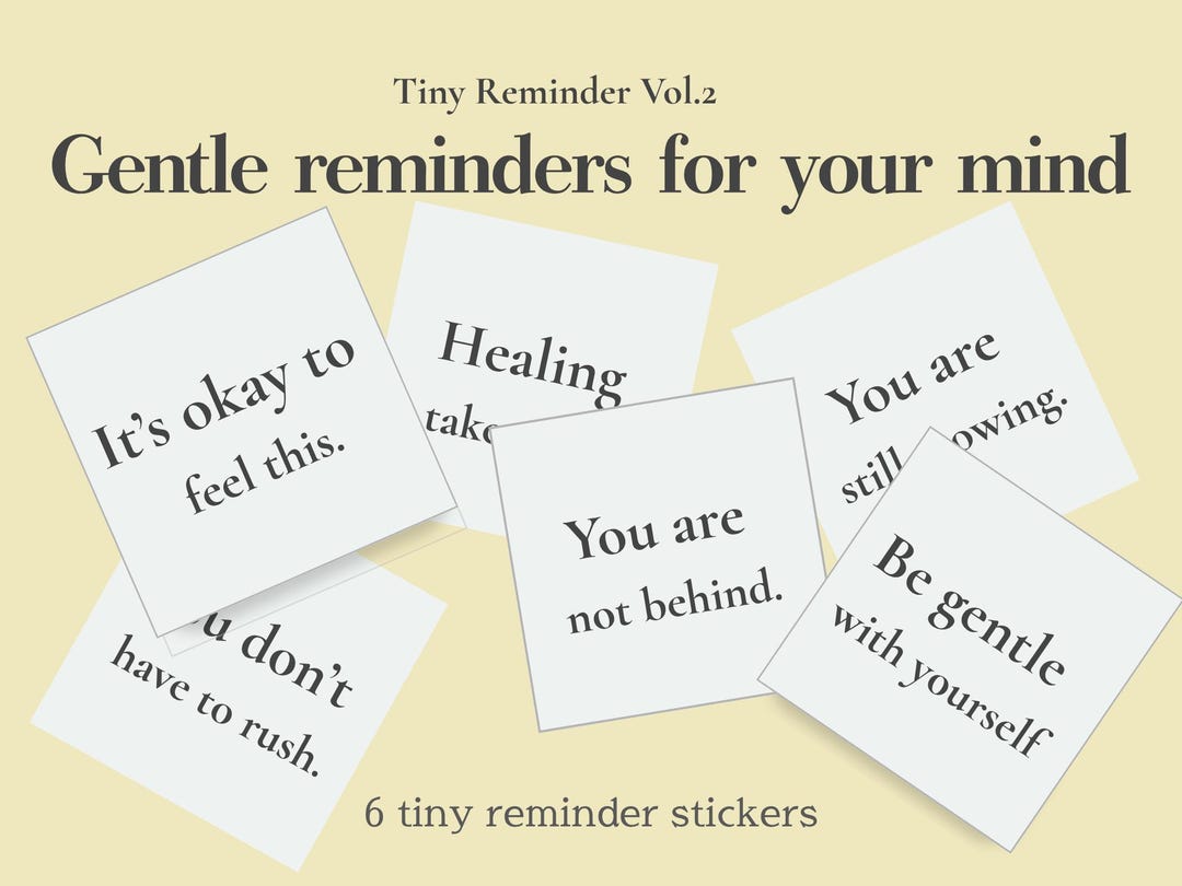 Self Remind Sticker Tiny Reminder Stickers | Gentle Reminders for Your Mind | Printable ...