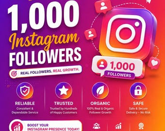 1000 follower su Instagram / Crescita sui social media / Follower reali / Consegna rapida / Affidabile e sicuro