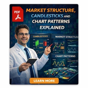 Market Structure, Candlesticks and Chart Patterns Explained  ebook - (with illustrated Examples) 97 pages