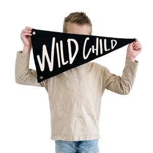 Black Wild Child Pennant Flag