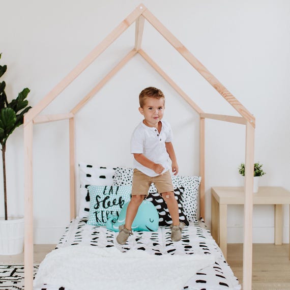 Montessori House Bed Frame For Kids - Full Size Toddler Bed