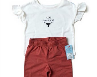 Conjunto informal para niños pequeños de los Texas Longhorns; talla 2T