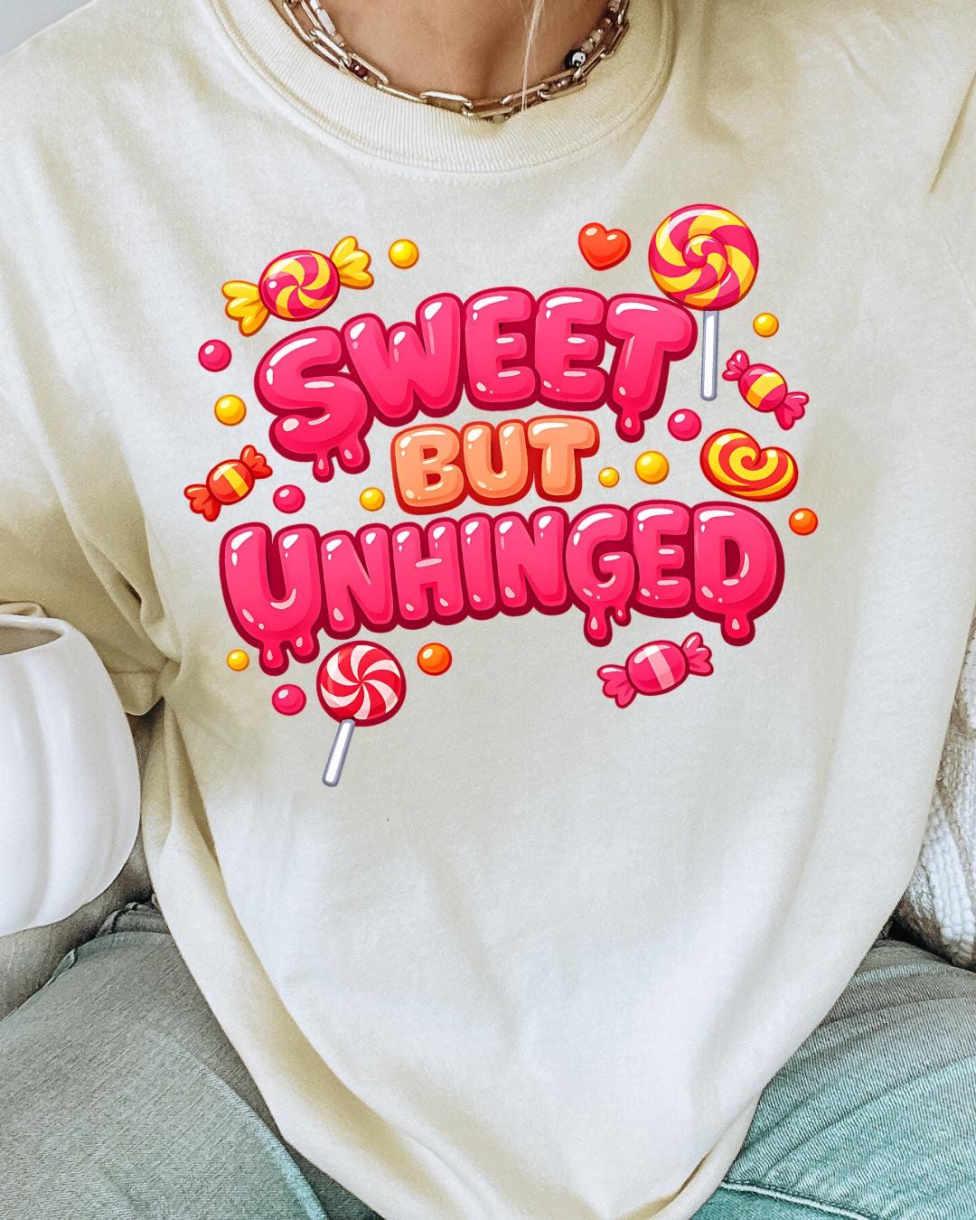 Sweet but Unhinged Candycore PNG Digital Download Design for ...