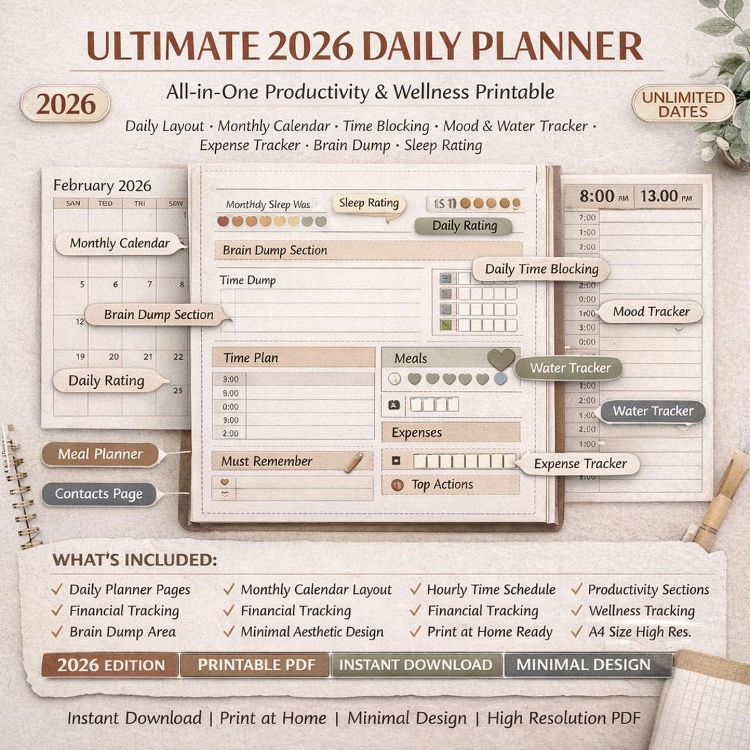 Daily Planner Printable | Excel Editable Daily Schedule | Priority ...
