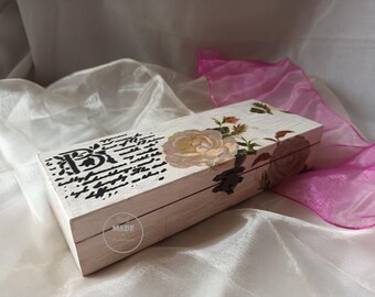Gepersonaliseerde houten cadeauverpakking 20,5 x 8 x 4 cm – aandenken bruiloftsgeldhouder