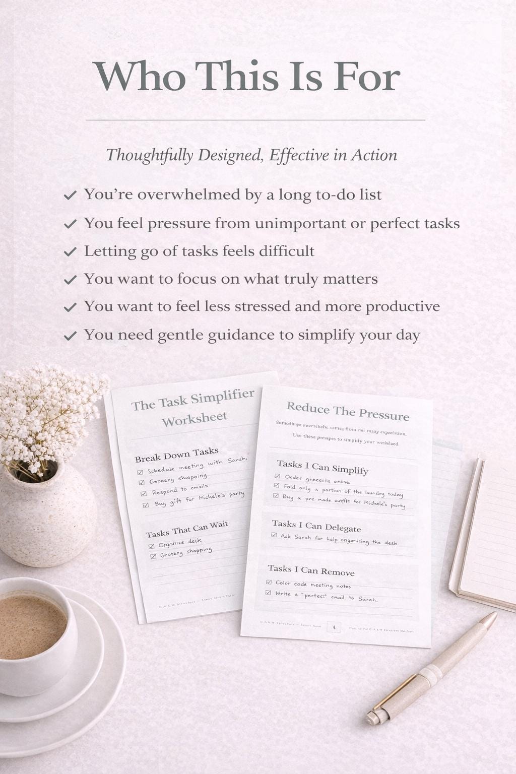 Task Simplifier Worksheet Printable | Reduce Overwhelm Planner | ADHD ...