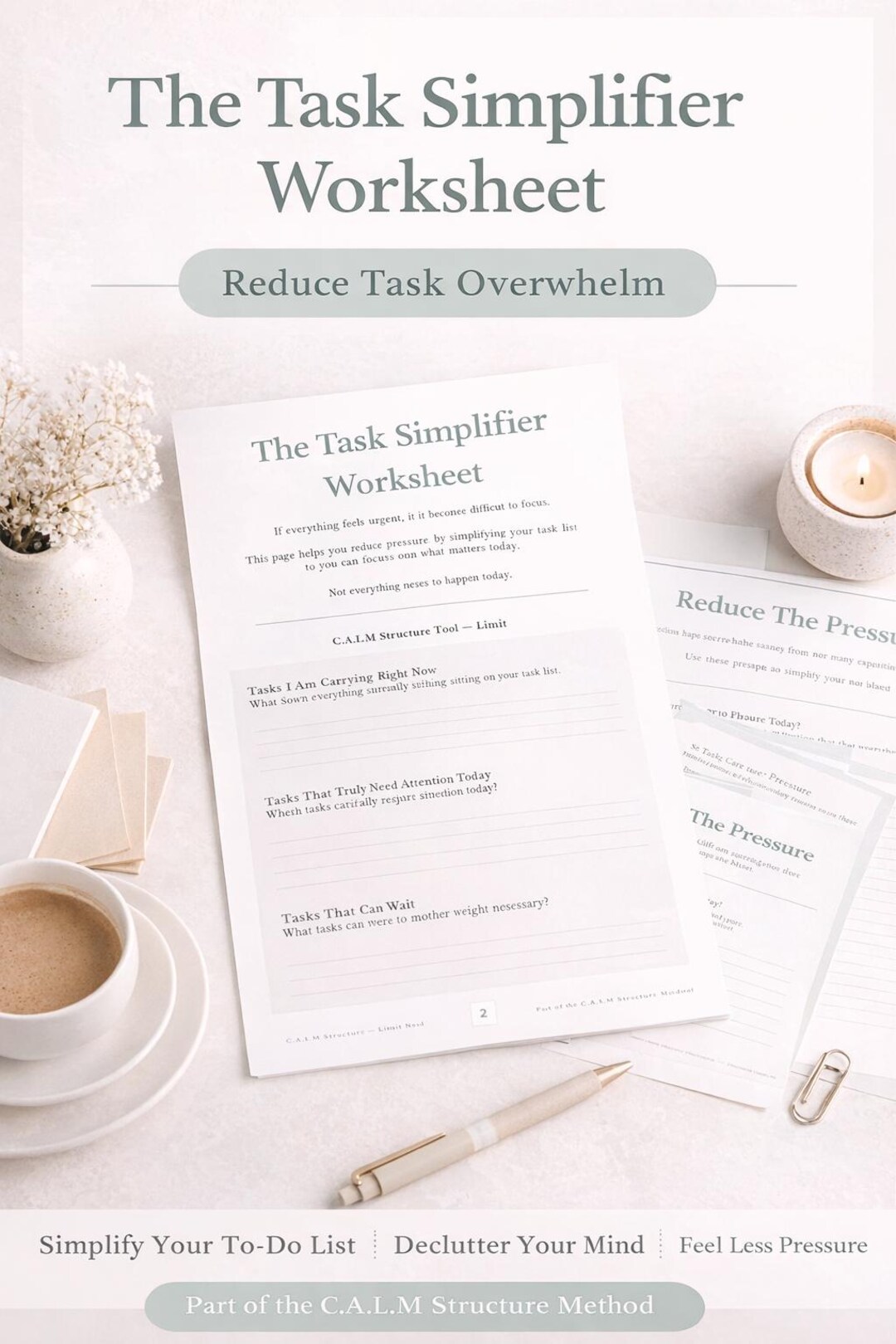 Task Simplifier Worksheet Printable | Reduce Overwhelm Planner | ADHD ...