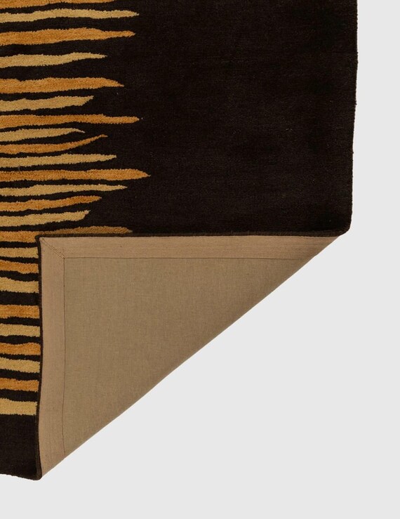 Hand Tufted Wool Area Rug Abstract Linear Minimalist Design