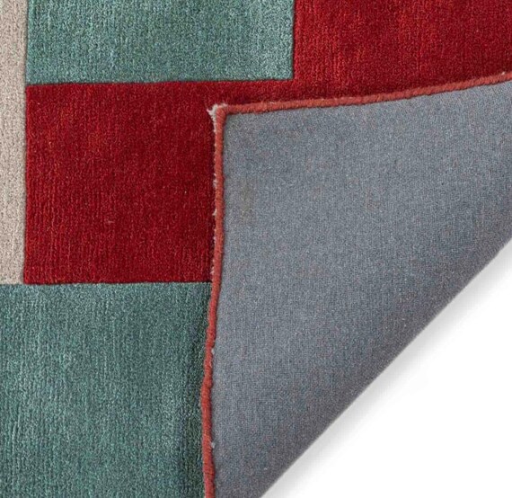 Hand Tufted Wool Area Rug Abstract Geometric
