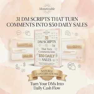 31 DM-skript som förvandlar kommentarer till 50 dollar daglig försäljning | Digital nedladdning | Dra filen