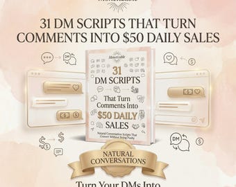 31 scripts de mensajes directos que convierten tus comentarios en ventas diarias de 50 dólares / Descarga digital / Archivo de deslizamiento