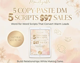 5 scripts de copia y pega de mensajes directos que cierran las visualizaciones y convierten las ventas en 97 dólares / Descarga digital