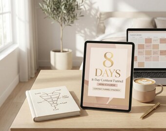 Crea tu embudo de contenido: Minicurso de 8 días / Descarga digital / Guía completa