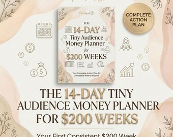 Planificador de finanzas de 14 días para pequeñas audiencias por 200 dólares semanales / Descarga digital / Planificador de negocios