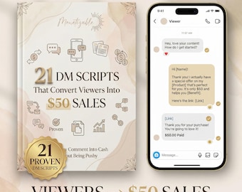 21 guiones de DM que convierten a los espectadores en ventas de 50 dólares / Descarga digital / Archivo de deslizamiento